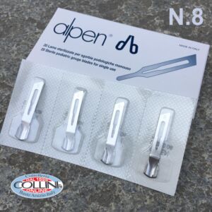 Alpen - 20 cuchillas de recambio de acero inoxidable, esterilizadas, de un solo uso, para gubias - manicura y pedicura