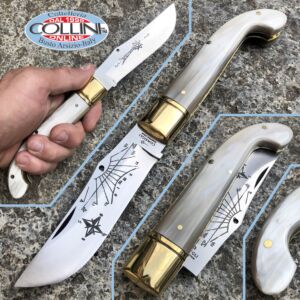 Conaz Advice Scarperia - Cuchillo Zuava con reloj de sol con cuerno de buey - 50080 - cuchillo