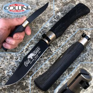Antonini Knives - Old Bear knife Total Black Medium 19cm - ANILLO GRIS - cuchillo