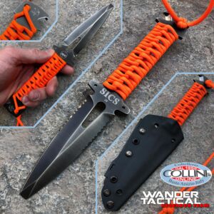 Wander Tactical - MAS1 Rescue knife SICS - Iron Wash with Orange Paracord - cuchillo artesanal