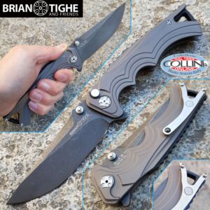 Brian Tighe and Friends - Tighe Fighter Large knife Blackwash Grey Aluminum Flipper - 1100-3BG - Cuchillo
