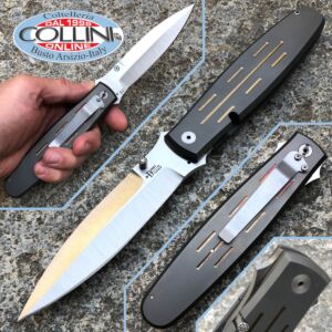 Bob Dozier - Dagger Liner Lock Folder D2 Steel - Titanio - cuchillo personalizado