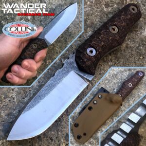 Wander Tactical - Cuchillo Scrambler - SanMai V-Toku2 & Brown Micarta - cuchillo personalizado