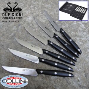 Due Cigni - 2C 1003D - Juego de 6 cuchillos para carne - mesa