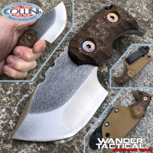 Wander Tactical - Cuchillo compuesto Tryceratops - SanMai V-Toku2 & Brown Micarta - cuchillo personalizado