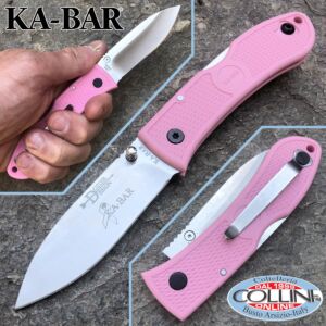 Ka-Bar - Cuchillo Dozier plegable Hunter 4062PKD - Mango rosa Zytel - cuchillo