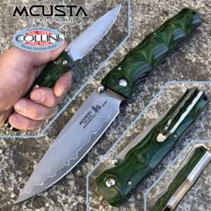 Mcusta - Cuchillo Shinari Shinra Maxima - Acero en polvo SPG2 - Madera verde Pakka - MC-0203G - cuchillo