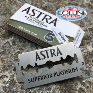 Astra Superior Platinum - 5 hojas de afeitar de acero inoxidable para maquinillas de afeitar de seguridad y Shavette - hoja de afeitar