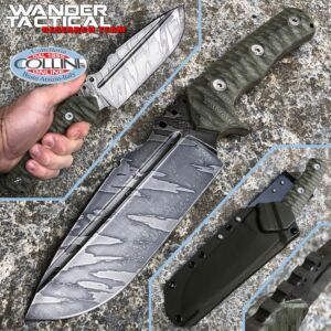 Wander Tactical - Uro - Cuchillo Ice Brush Tiger y Micarta Verde - cuchillo artesanal