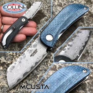 Mcusta - Cuchillo Petit Damasco - Acero VG10 - Micarta Azul y Negro - MC-0212D - Cuchillo