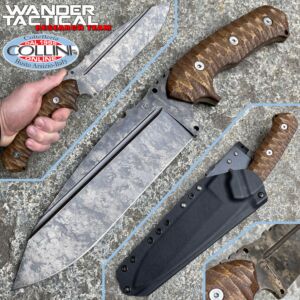 Wander Tactical - Cuchillo Smilodon - Mármol y Micarta Marrón - cuchillo artesanal