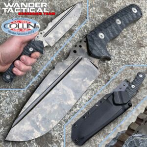 Wander Tactical - Cuchillo Uro - Mármol y Micarta Negra - cuchillo hecho a mano
