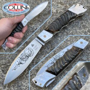 Indiana - Cuchillo de caza Gran Safari - cuerno de búfalo - cuchillo vintage