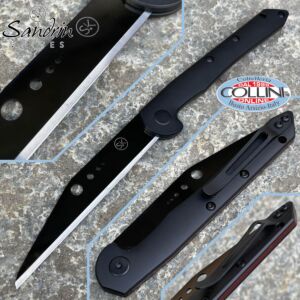 Sandrin knives - Cuchillo TCK 2.0 Slipjoint - Hoja de carburo de tungsteno - Revestimiento negro DLC - cuchillo