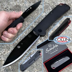 Sandrin knives - Cuchillo Dellatorre SK-1 Slipjoint - Hoja de carburo de tungsteno - Revestimiento negro DLC - cuchillo