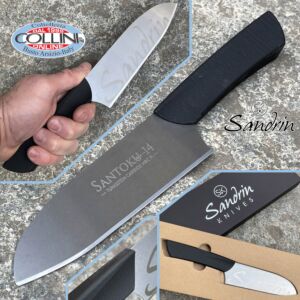 Sandrin knives - Cuchillo de cocina Santoku - Hoja de carburo de tungsteno - 14 cm - cuchillo