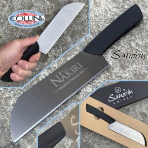 Sandrin knives - Cuchillo de cocina Nakiri - Hoja de carburo de tungsteno - 18 cm - cuchillo