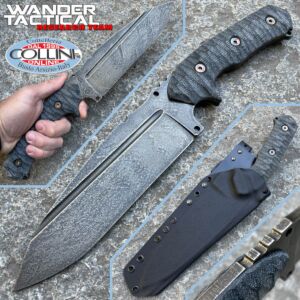 Wander Tactical - Cuchillo Smilodon - Efecto Luna y Micarta Negra - Cuchillo personalizado