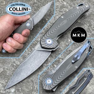 MKM - Goccia Flipper de Jens Anso - Titanio lavado a la piedra oscuro - MK-GC-TDSW - cuchillo