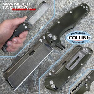 Wander Tactical - Franken Folder - Raw & Burnt Green Micarta - Edición limitada - cuchillo hecho a mano