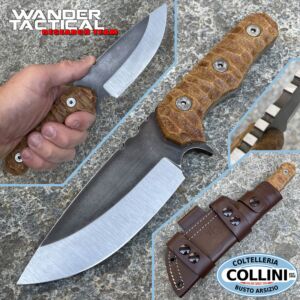 Wander Tactical - Cuchillo Lynx Bushman - Dual Tone - Micarta marrón - Cuchillo personalizado