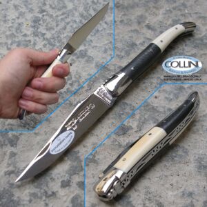 Laguiole En Aubrac - Carbonio e Avorio 2 Placche knife - coltello regionale