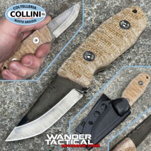 Wander Tactical - Menoceras - D2 steel - Iron Wash & Coyote Micarta - cuchillo personalizado