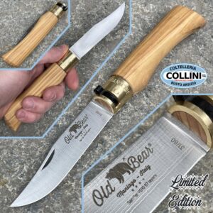 Antonini knives - Cuchillo Old Bear en SanMai VG10 de 67 capas - 21cm - olivo - Edición limitada
