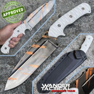 Wander Tactical - Smilodon - Copper Brush & White G-10 - COLECCION PRIVADA - cuchillo artesanal