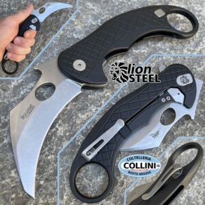 Lionsteel - L.E.One Flipper Karambit by Emerson - Negro y Stonewashed - LE1 A BS - cuchillo