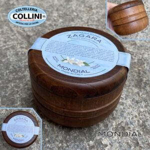 Mondial - Crema de afeitar Zagara con bol de madera 140 ml - Made in Italy