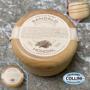 Mondial - Crema de afeitar de sándalo con bol de madera 150 ml - Made in Italy - CL150