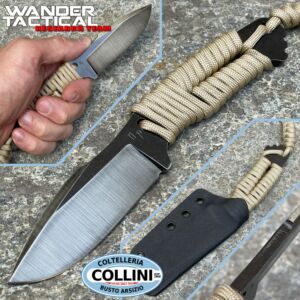Wander Tactical - Cuchillo Raptor Raw Finish - Desert Paracord - cuchillo artesanal