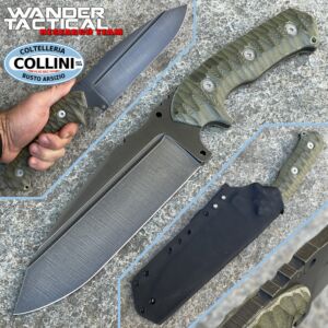 Wander Tactical - Smilodon - Raw & Green Micarta - cuchillo artesanal