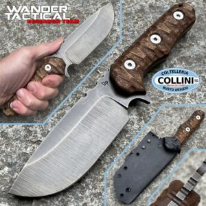 Wander Tactical - Cuchillo Lynx - Acabado crudo y Micarta marrón - cuchillo personalizado