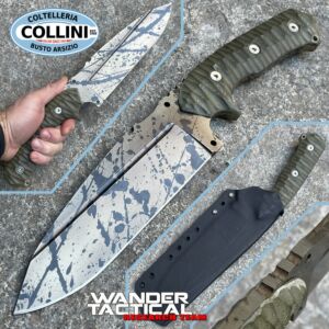 Wander Tactical - Cuchillo Smilodon Black Blood & Green Micarta - cuchillo artesanal