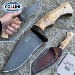 La Cantina - Cuchillo personalizado Mini Jones PVD - Acero Sleipner - Abedul claro y Fatcarbon - cuchillo hecho a mano