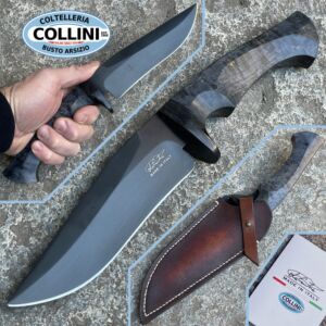 La Cantina - Little Jones PVD custom knife - Acero Sleipner - Abedul negro y Fatcarbon - cuchillo artesanal