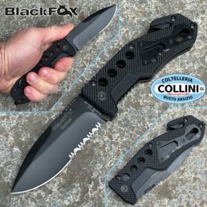 BlackFox - Folding Rescue Knife - Black - BF-115 - cuchillo