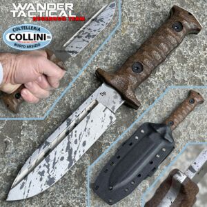 Wander Tactical - Cuchillo Centuria Drop - Black Blood - Micarta Brown - Cuchillo personalizado