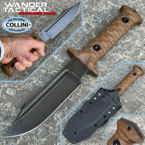Wander Tactical - Cuchillo de clip Centuria Pilot - Crudo - Marrón Micarta - Cuchillo personalizado