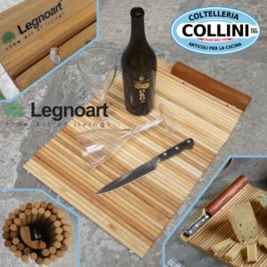 Legnoart - GUALTIERO - Tabla de cortar de madera portátil para picnic