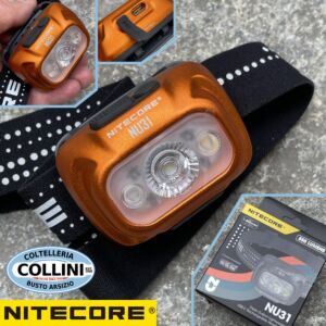 Nitecore - NU31 - Naranja Tangelo - Linterna frontal recargable por USB - 550 lumenes y 145 metros - Linterna Led