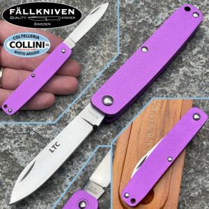 Fallkniven - Cuchillo LTC Purple - Junta deslizante - Acero laminado 3G - Cuchillo