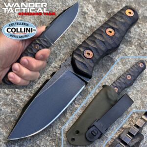 Wander Tactical - Scrambler - Clip Point Black Raw Finish - cuchillo hecho a mano