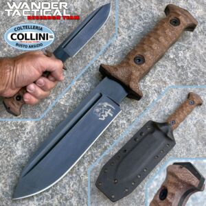 Wander Tactical - Centuria Pilot Spear Knife - Raw - Micarta Marrón - Cuchillo personalizado