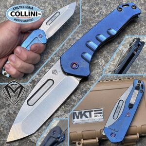 Medford Knife and Tool - Praetorian Slim - S45VN Tanto Tumbled Blade, Blue Handles - MK208 - cuchillo