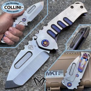 Medford Knife and Tool - Praetorian Genesis T - S45VN Tumbled Tanto, Violet & Brushed Silver Handles - MK0294 - cuchillo