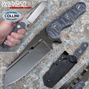 Wander Tactical - Cuchillo Mistral - Acabado Crudo con Micarta Negra - Cuchillo personalizado