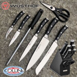 Wusthof Germany - Classic Ikon - Bloque de cuchillos de 7 piezas - Negro - 9878 - cuchillos de cocina